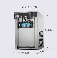 Machine à crème glacée molle professionnelle de Guangzhou ZB-BQL168, conception personnalisée avec logo, MACHINE À CRÈME GLACÉE