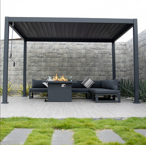 Pérgola Moderna de Aluminio de Alta Calidad con Techo de Láminas, Dimensiones Personalizables, Luz LED Exterior, Protección Solar, Impermeable, Eléctrica - Product Image 4