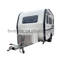 Mini-caravanes de voyage modernes et légères personnalisées, construction en aluminium, double essieux, salle de bain, pour le camping en plein air et les utilisations tout-terrain