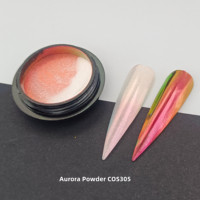 Pigment miroir changeant de couleur Aurora COS Ongles Effet miroir Chrome Blanc Poudre caméléon