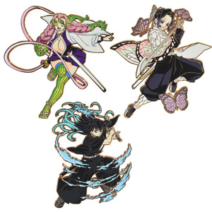 Broche de imitación esmalte GM de 8 cm, pin de anime, insignia, Kanroji Mitsuri, Kochou <span class=keywords><strong>Shinobu</strong></span>, artículos de papelería, joyería, decoración, artesanía de aleación - Product Image 1