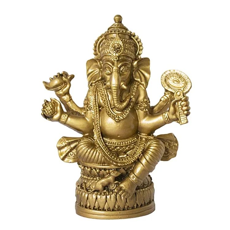 Tùy Chỉnh Cổ Kim Loại Hindu Tôn Giáo Bức Tượng Kích Thước Cuộc Sống Bằng Đồng Vàng Brass Ganesha Bức Tượng Giá