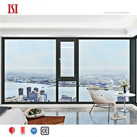 Ventanas abatibles de aluminio de doble acristalamiento de marca superior Hurricane Impact Thermal Break Diseño cómodo para la aleación de aluminio de la casa