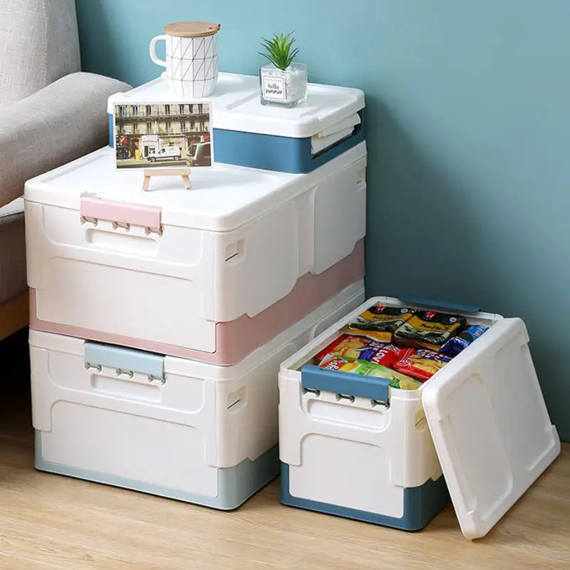 EVERSMILY 15 Inch Multifunction Plastic Bins Storage Box Storage Container Durable Foldable Storage Bins