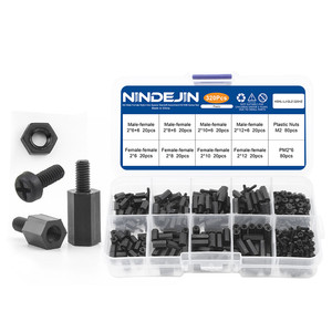 NINDEJIN Kit de 320 Piezas de Tornillos y Tuercas Hexagonales de Nylon Macho y Hembra, Espaciadores Aislantes de Tamaños Métricos M2, M2.5, M3, M4 - Product Image 1