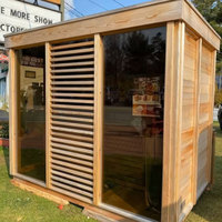 Al Aire Libre 2-4 personas de leña Bañera de hidromasaje Vapor Cubo de cedro rojo Sauna