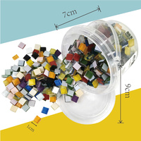 Kit de fabrication de dessous-de-verre en mosaïque avec des carreaux de mosaïque en verre, base en bambou, kits de mosaïque artisanaux
