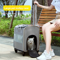 Sac à dos pour animaux de compagnie grande capacité avec fermeture éclair robuste, nouveau sac de transport portable à roulettes, sac universel d'extérieur pour chat