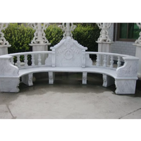 Grands bancs modernes d'extérieur en pierre naturelle sculptés à la main Statues décoratives de jardin Banc de jardin en marbre blanc