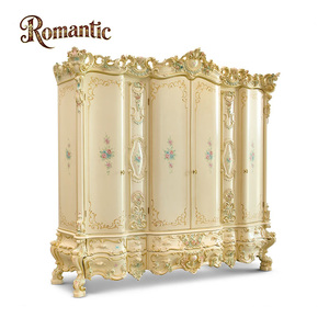 Dormitorio de Madera Elegante de Diseño Europeo Vintage, Hecho a Mano en la Corte Francesa, Pintado a Mano, Clásico, Blanco, Personalizado, 2/4 MDF, Ecológico - Product Image 1