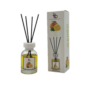 Difusor sin llama con aroma floral frutal para uso en interiores del hogar, difusor <span class=keywords><strong>de</strong></span> fragancia <span class=keywords><strong>de</strong></span> larga duración con varillas <span class=keywords><strong>de</strong></span> ratán. - Product Image 5