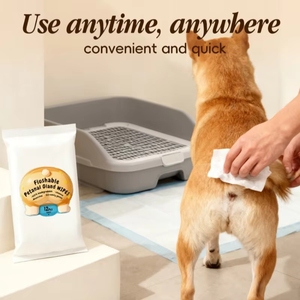 Lingettes humides jetables pour animaux de compagnie, biodégradables, sans rinçage, pour les glandes anales des chiens et des chats, douces, hypoallergéniques, en gros, OEM - Product Image 4