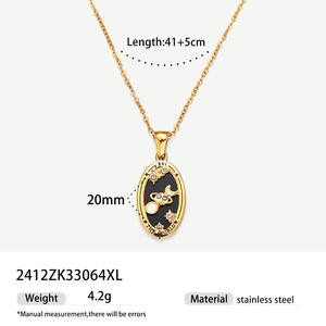 Hongtong B1-303 Neueste Design <span class=keywords><strong>Tarot</strong></span> Glänzende Zirkon Vintage Hot Sale Zarte Mode Schmuck Großhandel Anhänger Halsketten - Product Image 2