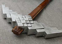 Épée et hache Mine-craft pour enfants, grand modèle en résine intégrée, accessoire COS, jouet pixelisé