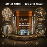 Pintura de Piedra Nano Inorgánica GraniteX de JINGHE STONE |   Revestimiento Exterior con Textura de Piedra 95% Real |   Tambor Ignífugo de Grado A de 25 KG