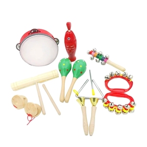 Wholesale 10PCS Wooden Orff Rhythm Percussion Kit Children <b>Musical</b> Instrument Combination Set Preschool Classroom Teaching Aids - Product Image 1