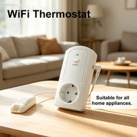 Termostato Inteligente Automático con Wi-Fi Tuya para Sistema de Hogar Inteligente, Calefacción/Refrigeración Eléctrica, Humidificación/Deshumidificación, IP21, Rango de 10-50m