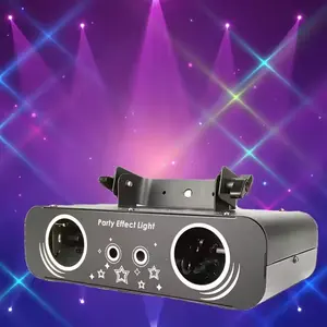 Hongrui с двумя головками, большие глаза, 3D анимация, светодиодная лампа, Rgb-лазер, полноцветная сканирующая сценическая диско-Лазерная лампа для ночного клуба