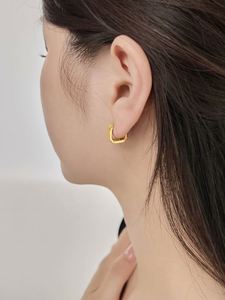 Dylam New Arrival Rhodium 18K Gold Plated S925 <b>Silver</b> Hypoallergenic Multiple Line Square Shape <b>Clip</b> on Earrings - Product Image 6