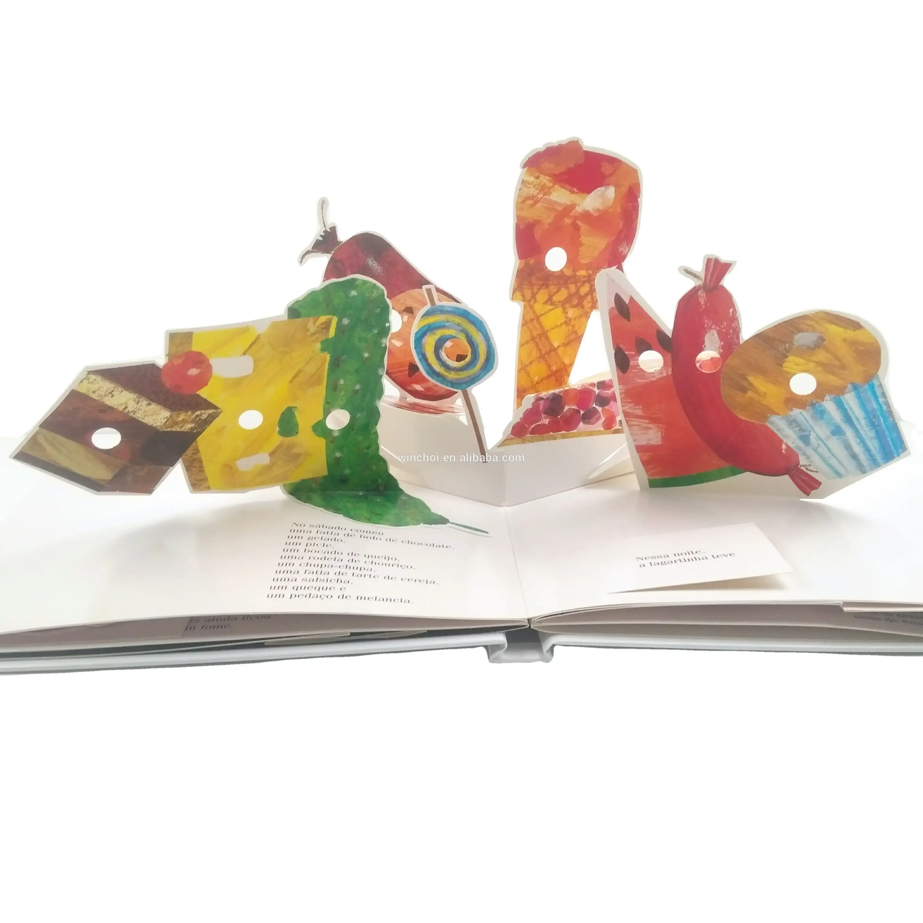 2020 libri personalizzati per bambini pop-up 3d la stampa di libri popup caterpillar molto affamati