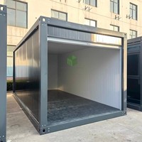 Maison conteneur préfabriquée en acier étanche avec porte à enroulement pour stockage extérieur