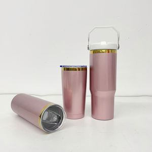 Sublimation Shiny Rose 20Oz 30Oz Mirror Gold Plated Underneath Coffee Travel Tumbler <b>Cup</b> for Laser Engraving - Product Image 4