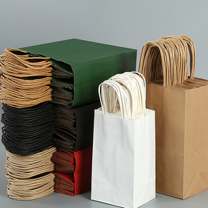 ถุงใส่อาหารกล่องกระดาษคราฟท์เชื่อถือได้เลือกได้เองของขวัญอาหารสีน้ำตาลขาว - Product Image 2