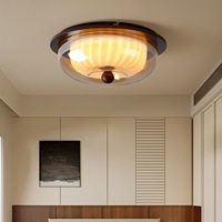 Plafonnier LED en verre de style vintage, design rétro pour salons et chambres, montage en surface avec CRI 95 élevé