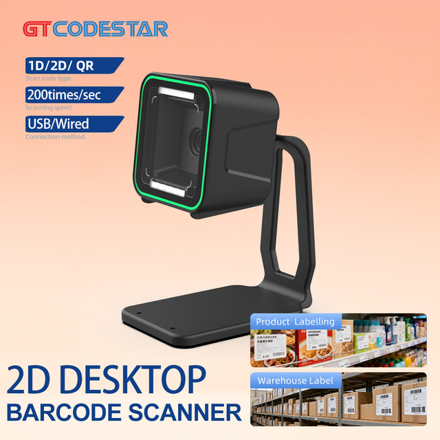 GTCODESTAR GT-8900A Omnidirectional 1D 2D Barcode Scanner Desktop Barcode Reader Flatbed Supermarket Automatic QR Code Scanner