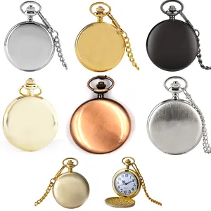 Orologio da Tasca Vintage di Alta Qualità con Incisione Laser Lucida, Doppio Quadrante, Stile Retrò, Cinturino in Oro Vintage, Movimento al Quarzo, Vari Modelli - Product Image 1