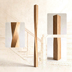 Balustre d'escalier en bois massif moderne EFS avec garantie de 2 ans, design minimaliste durable pour applications d'escalier, fabriqué au Vietnam - Product Image 1