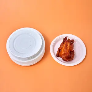 Assiettes rondes jetables en plastique blanc PP pour la nourriture