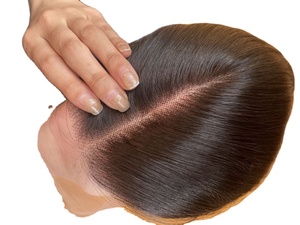 Haute qualité 2024 vente chaude Mini perruque en gros européen cheveux humains femmes Toppers 8x8 pleine dentelle fait à la main - Product Image 6