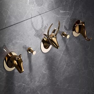Gancho para Bata Estándar Pa, Chapado en Oro, de Acero Inoxidable, Montado en la Pared, de Lujo Ligero, Gancho Individual para Ropa y Toallas de Baño - Product Image 4