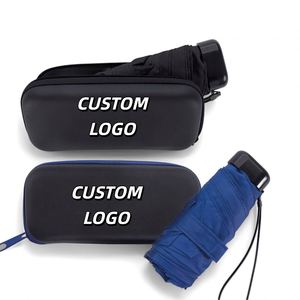Paraguas de Bolsillo Plegables de 3 Secciones, Personalizados con Impresión, Mini Paraguas Portátiles para Exteriores, Protección UV, Manuales, de Fibra de Vidrio/Metal - Product Image 2