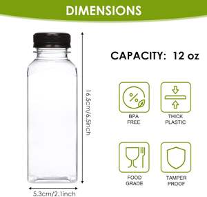 Botella de Plástico PET Transparente al por Mayor para Bebidas, Vacía, 250ml 300ml 500ml, Libre de BPA, para Jugo - Product Image 2