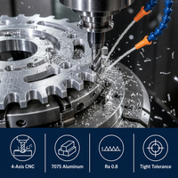Pignon usiné CNC 4 axes en acier inoxydable/alliage d'aluminium 7075 anodisé rouge, qualité supérieure, prix usine