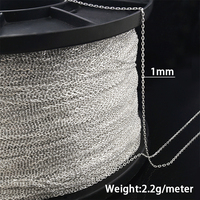 Chaîne en rouleau en argent 925 de 1,0 mm de qualité supérieure pour la fabrication de bijoux permanents (bracelets et colliers) - Vente en gros directe usine