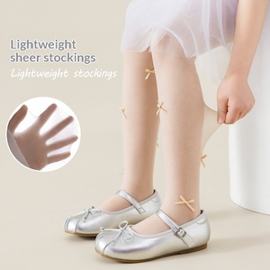 Medias de Lentejuelas Blancas con Lazo para Niñas, Pantimedias Ultrafinas Transpirables Anti-rozaduras Cortables para Verano - Product Image 4