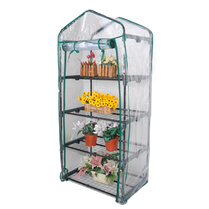 <span class=keywords><strong>Serre</strong></span> de jardin portable à 4 niveaux <span class=keywords><strong>Mini</strong></span> <span class=keywords><strong>serre</strong></span> verte avec porte à fermeture éclair pour l'intérieur et l'extérieur Couverture <span class=keywords><strong>transparente</strong></span> en PVC - Product Image 1