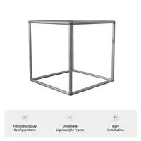 Ensemble de supports cubiques géométriques modernes avec des cadres métalliques robustes et des présentoirs de ballons floraux pour les décorations de fêtes d'anniversaire et de mariage