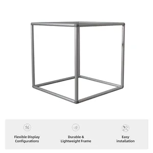 Ensemble de supports cubiques géométriques modernes avec des cadres métalliques robustes et des présentoirs de ballons floraux pour les décorations de fêtes d'anniversaire et de mariage - Product Image 6