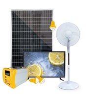 Système d'éclairage domestique à panneaux solaires 100W/150W, alimente la télévision, le réfrigérateur, les ampoules