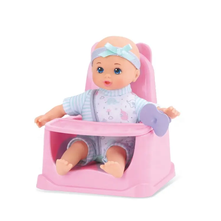 8.5 Inch Poppen Voeden Spel Babypop Met Eetstoel Katoenen Poppen