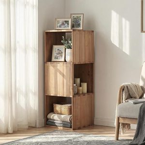 Estantería de Esquina de Madera Maciza, Librería Cuadrada, Torre de Cubos, Estantes para Material de Oficina, Organizador Independiente Resistente, Soporte para TV y Esquinas de Habitación - Product Image 6