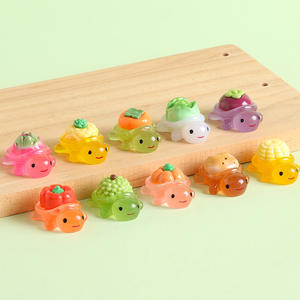 Nouvelles petites tortues lumineuses en résine, petits ornements, accessoires en caoutchouc crème, jouet DIY pour empiler les tortues, ornements musicaux pour voiture - Product Image 5