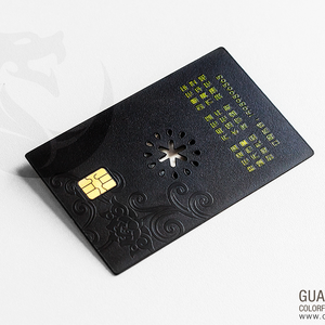 Tarjeta de Visita Premium de Metal Negro con Chip RFID NFC T5577 y EM4305 de 125KHz y 134.2KHz para Control de Acceso, Hoteles y Pagos - Product Image 3