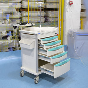 대용량 스테인레스 스틸 병원 트롤리 ABS 비상 서랍 의료 카트 대용량 저장 비상 트롤리 - Product Image 4