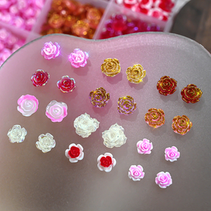24 Adornos Románticos para <span class=keywords><strong>Uñas</strong></span> <span class=keywords><strong>con</strong></span> Forma de Rosa, Decoraciones 3D de Resina Multicolor <span class=keywords><strong>con</strong></span> Purpurina Dorada para <span class=keywords><strong>Uñas</strong></span> de Boda - Product Image 5