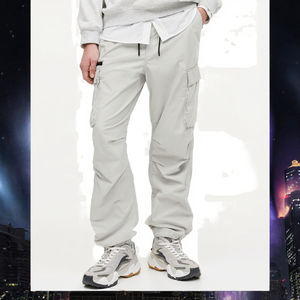 Pantalones Cargo Casuales de Moda para Hombre, con Cordón, Múltiples Bolsillos, Ligeros, de Lona, Impermeables, Transpirables, con Estampado Recto, Estilo Medio - Product Image 3